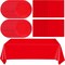 49Pcs Red Birthday Party Decorations Red Party Supplies Set Include Plates Napkins and Tablecloth, Red Dessert Plates,Disposable Cake Plates Red Tableware for Birthday Wedding Graduation Party